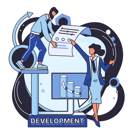 Business analysis development Illustration