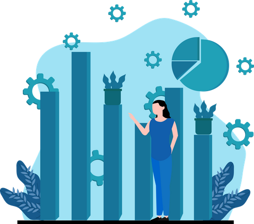 Business analysis graph  Illustration