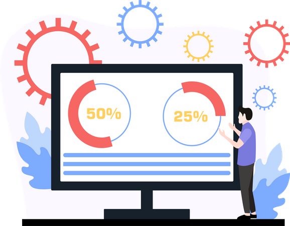 Business analysis graph  Illustration