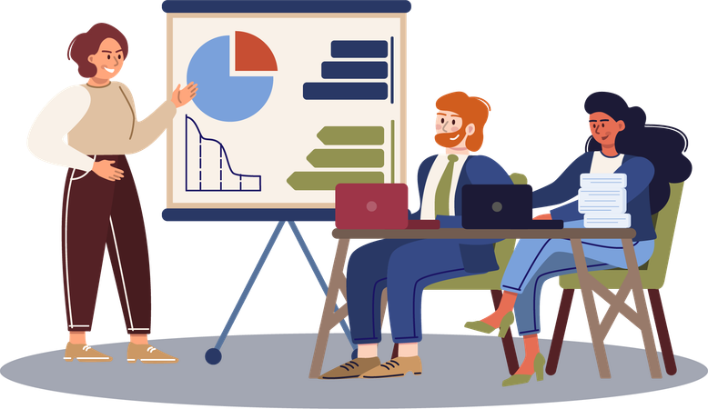 Business analysis in business presentation  Illustration