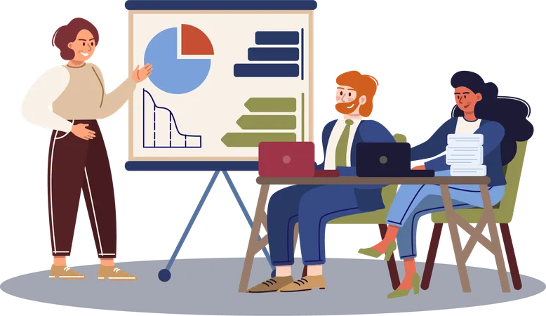 Business analysis in business presentation  Illustration