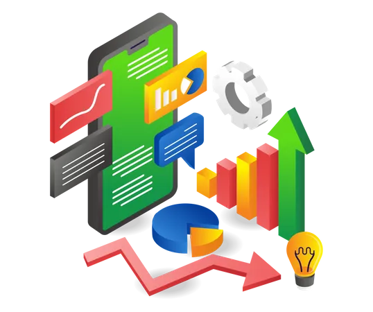 Business analysis management application Illustration