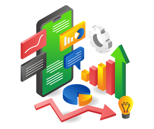 Business analysis management application  Illustration