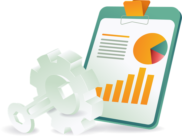 Business analysis report and business management  Illustration