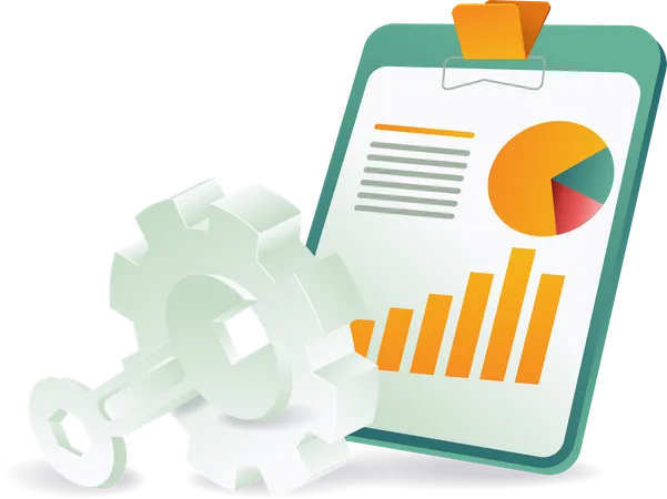 Business analysis report and business management  Illustration