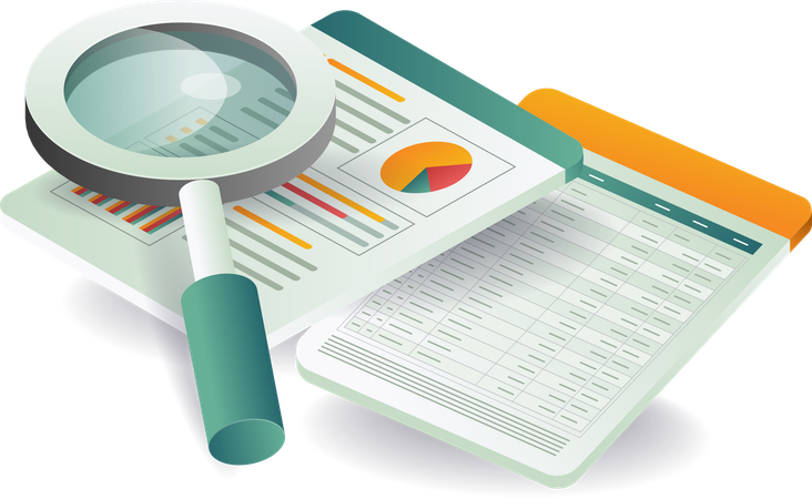 Business analysis report with data detail  Illustration