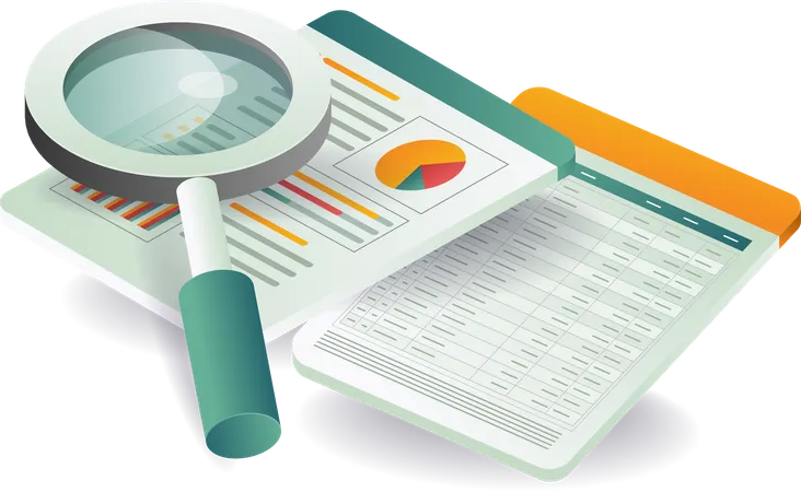 Business analysis report with data detail  Illustration