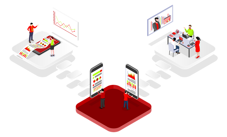 Business analysis technology  Illustration