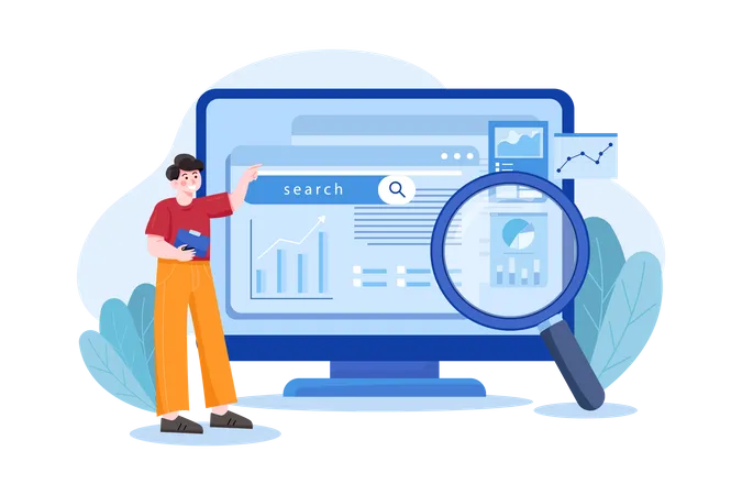 Business analysis using SEO  Illustration