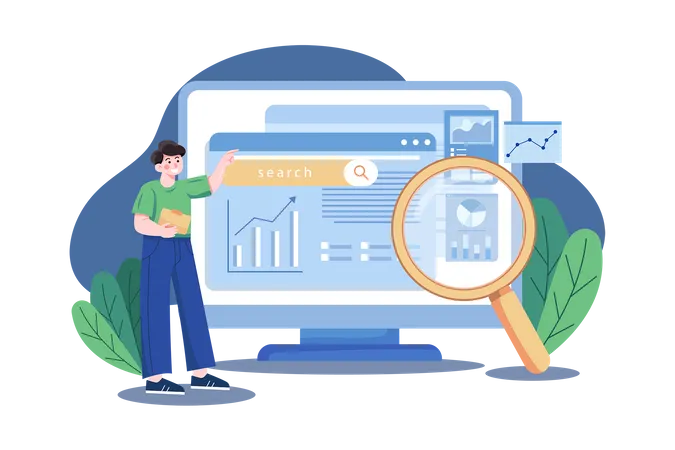 Business analysis using SEO  Illustration