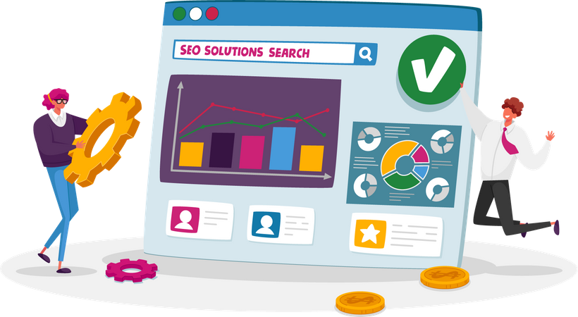 Business analysis using SEO  Illustration