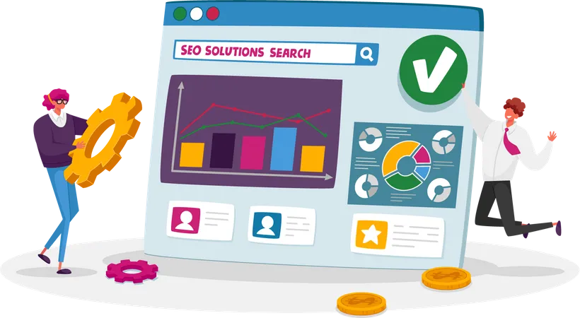 Business analysis using SEO  Illustration