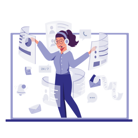 Business analysis using VR  Illustration