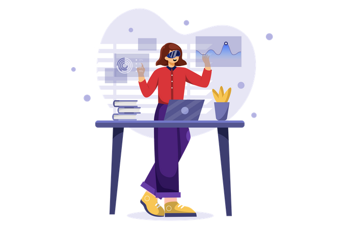 Business Analysis Using VR  Illustration