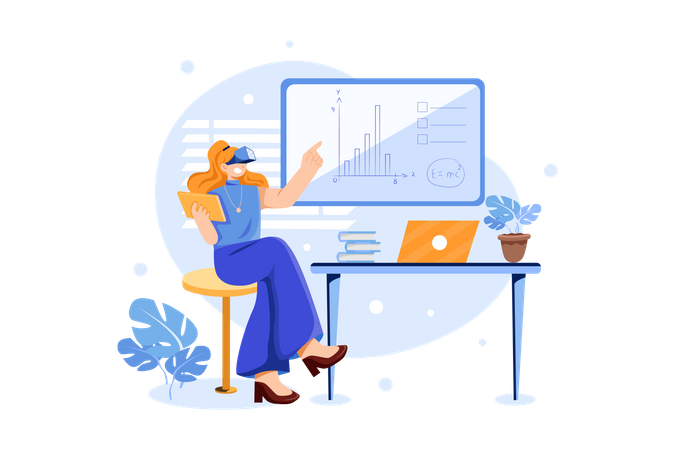 Business analysis using VR  Illustration