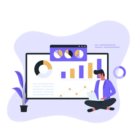 Business analysis with statistical diagrams  Illustration