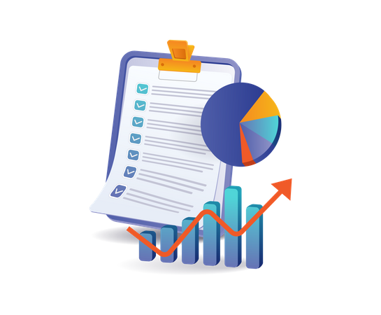 Business analyst data development check mark  Illustration