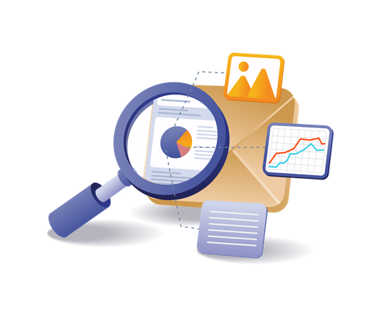 Business analyst data email Illustration