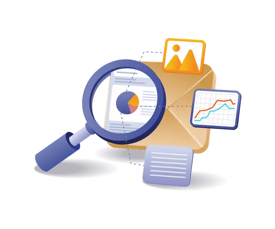 Business analyst data email Illustration