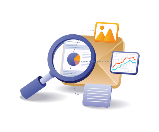 Business analyst data email  Illustration