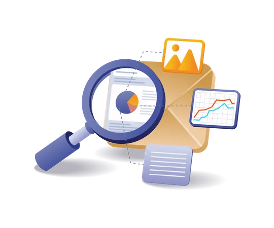 Business analyst data email  Illustration