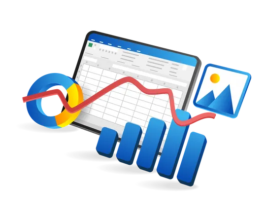 Business analyst data excel  Illustration