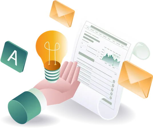 Business analyst data with business idea  Illustration