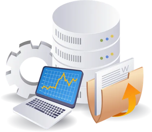 Business analyst folder database  Illustration