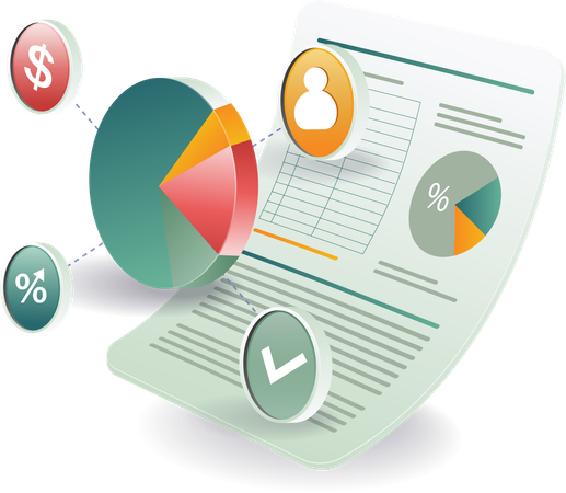 Business analyst management with pie chart  Illustration