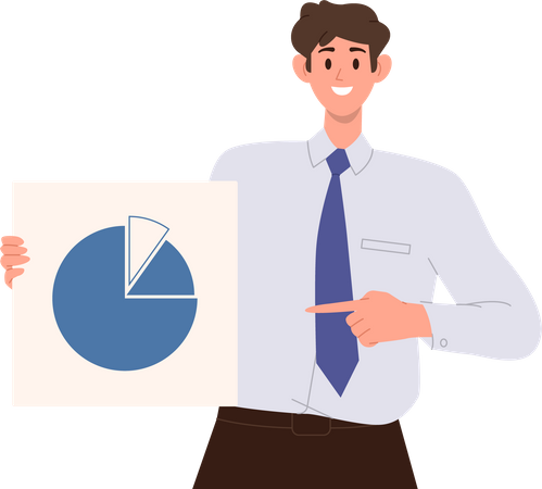 Business analyst presenting financial statistic  Illustration