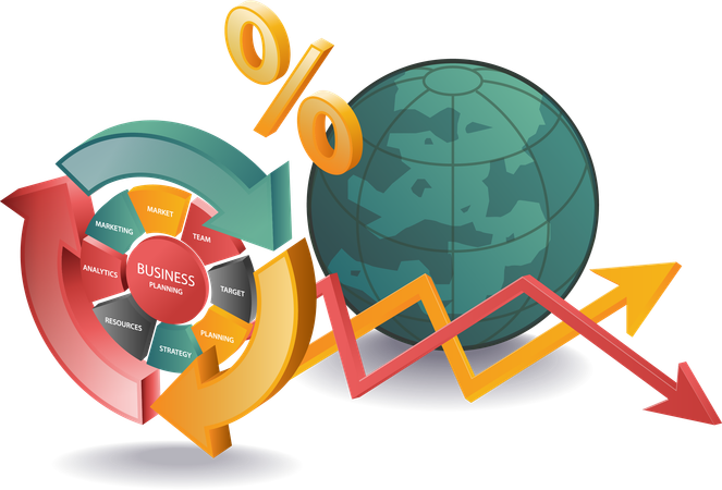 Business analyst with loss chart  Illustration