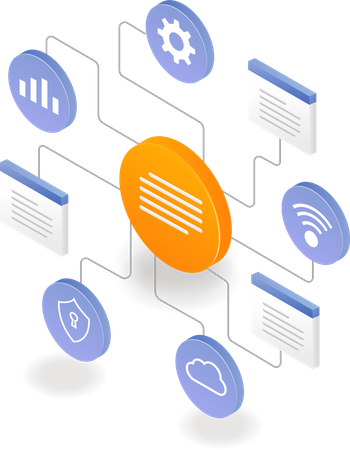 Business analyst with pie chart infographic  Illustration