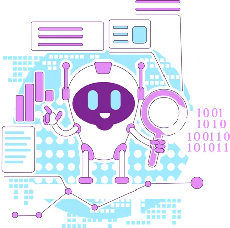 Business analytics bot  Illustration