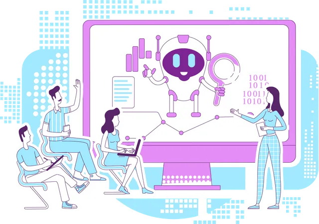 Business analytics bot  Illustration