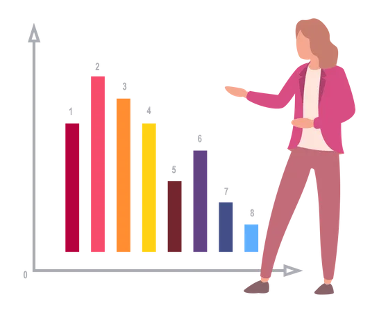 Business analytics by female employee  Illustration