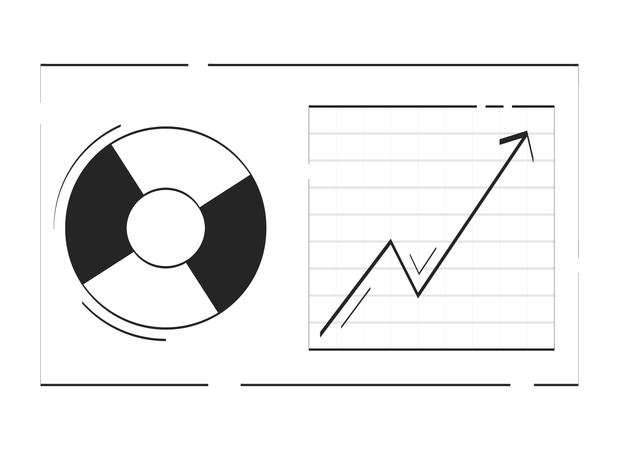 Business analytics dashboard with chart  Illustration