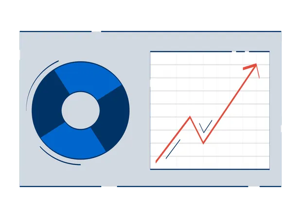 Business analytics dashboard with chart  Illustration