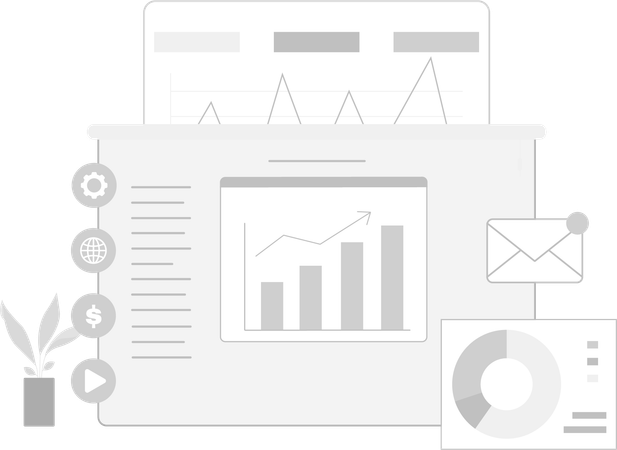 Relatório de análise de negócios e e-mail  Illustration