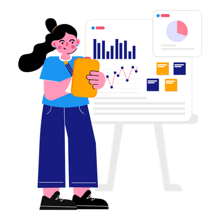 Business analyzing business data  Illustration