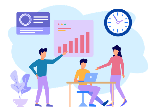 Business analyzing data  Illustration