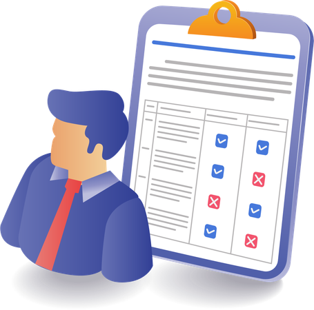 Business analyzing task checklist  Illustration