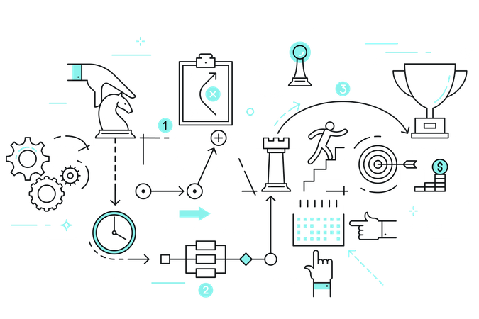 Business and marketing strategy  Illustration