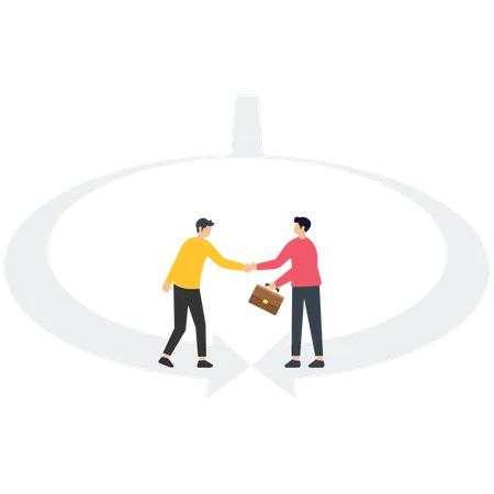 Business and partner shaking hand  Illustration
