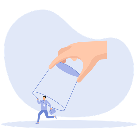 Business arrest Crime and escape financial banking fraud  Illustration