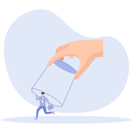 Business arrest Crime and escape financial banking fraud  Illustration