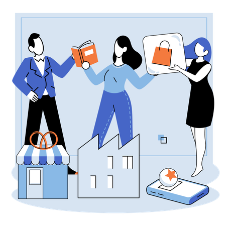 Business association represents interconnectedness  Illustration