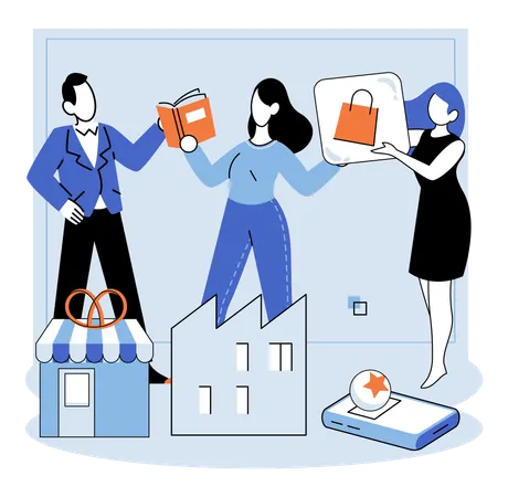 Business association represents interconnectedness  Illustration