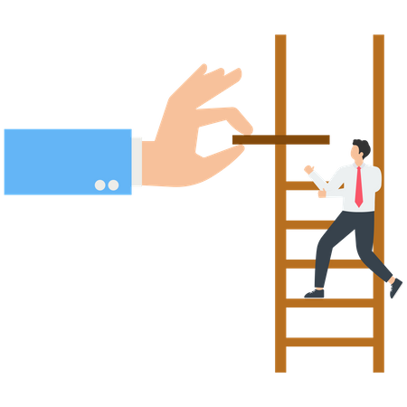 Business Big Hands Helping Business Person For Growth  Illustration