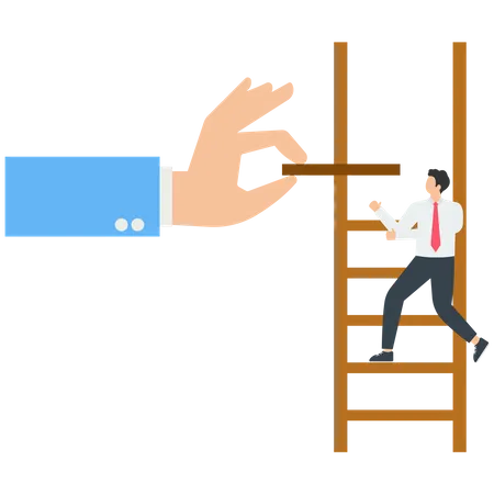 Business Big Hands Helping Business Person For Growth  Illustration