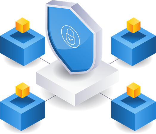 Business blockchain data security technology  Illustration